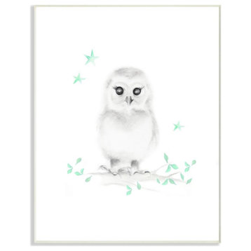 Cartoon Baby Owl Painting, 10"x15"