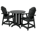 Sequioa - Sequoia 3-Piece Muskoka Adirondack Bistro Dining Set, Counter Height, Black - Our unique, proprietary synthetic wood has been used extensively in world-famous, high-traffic environments since 2003.  A favorite wood-alternative for engineers at major theme parks, its realism and natural beauty means that it has seen use in projects ranging from custom furniture to fencing, flooring, wall covering and trash receptacles.