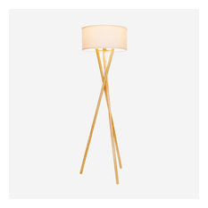 Brightech Harper Wood Tripod LED Floor Lamp
