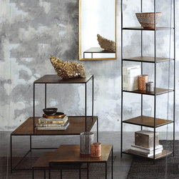 Roost Molten Brass Nesting Tables - Set Of 3 - Console Tables