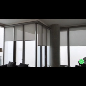 PowerView Roller Shades in 56 Leonard (JENGA BUILDING)