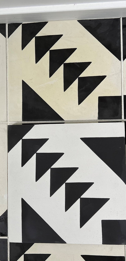 Cement tile yellowing