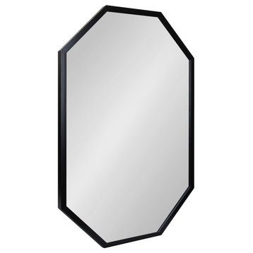 Laverty Octagon Framed Mirror, Black 24x36