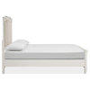 Magnussen Willowbrook Panel Bed w/ Uph. Headboard in White, Queen