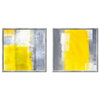 Framed Bright Yellow & White 2 Piece Painting