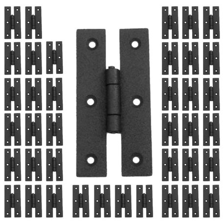 Cabinet Hinge Black Wrought Iron Hinge H Flush 3'' H Pack of 40