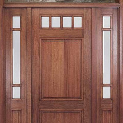 Craftsman wood door with transom - Front Doors
