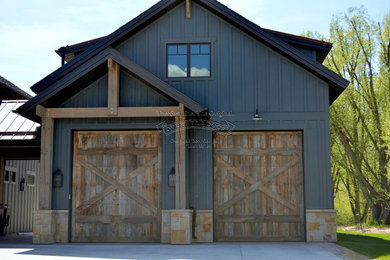 Inspiration for a mid-sized attached two-car carport remodel in Salt Lake City