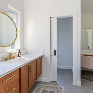 Makeup Vanity & Pocket Door to Water Closet