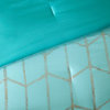 Intelligent Design Raina Metallic Printed Comforter Set, Aqua/Silver
