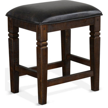 Sunny Designs Homestead 24" Transitional Wood Stool in Tobacco Leaf