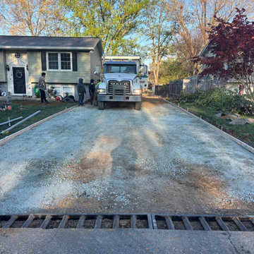 Concrete driveway work in progress