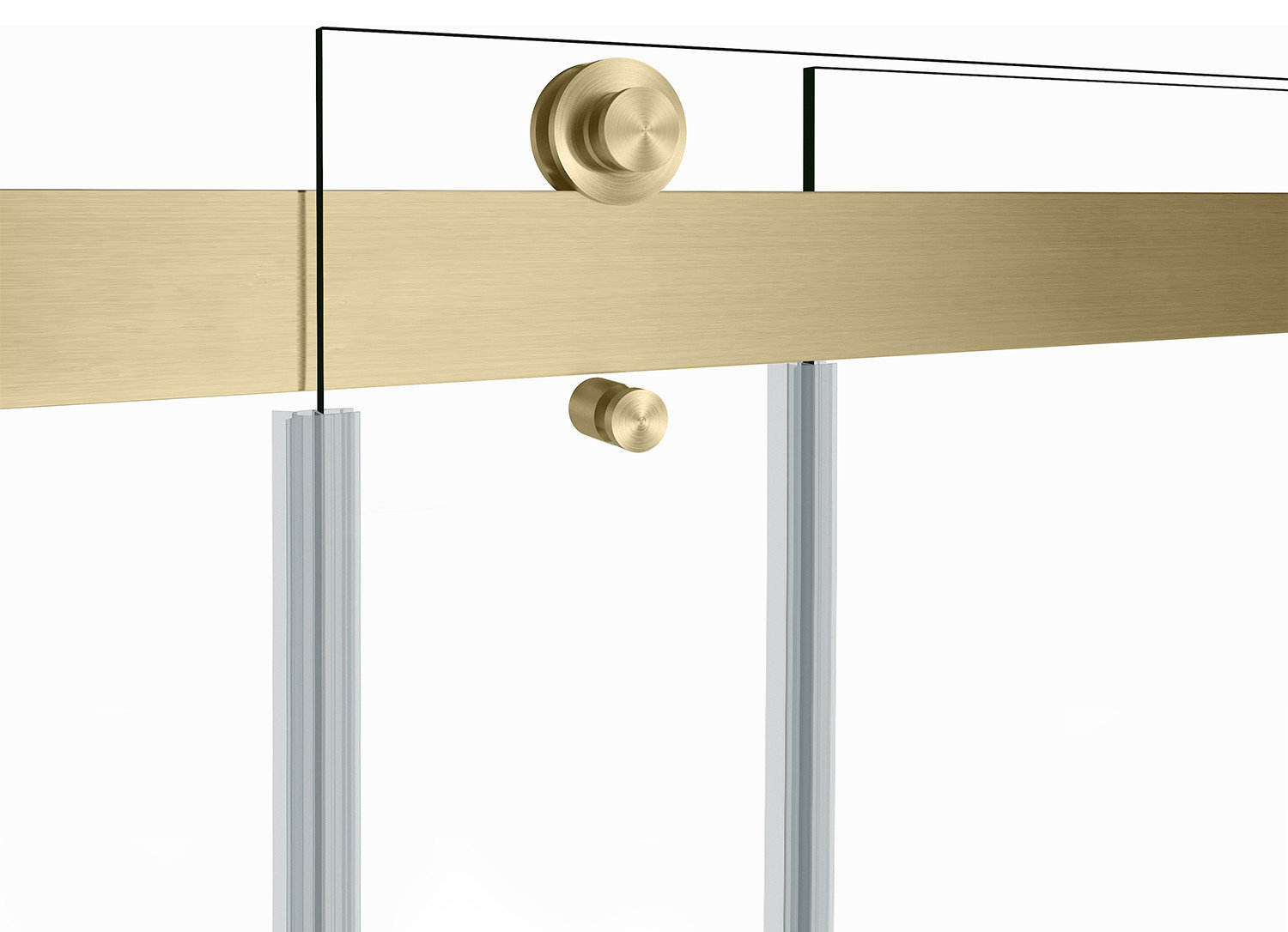 Spezia Double Sliding Frameless Shower Door, Brushed Gold, 60" W X 76" H