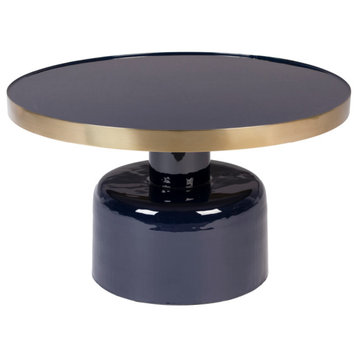Round Enameled Coffee Table | Zuiver Glam, Blue