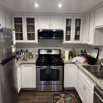 After - White Shaker Cabinets Refinished, San Jose