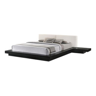 Modrest Tokyo 137x92" Contemporary Wood Eastern King Bed in Black/White ...