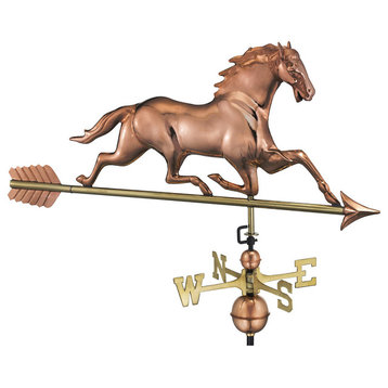 Horse Weathervane With Arrow, Pure Copper
