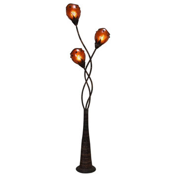 Modern Brown Dried Plant Floor Lamp 58815