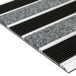 NG Global - Steel Mat Select Mat Ribbed, Coarse fiber-aluminum Door Mat Black & Grey - Ribbed Carpet Insert And Grooved Pvc Insert