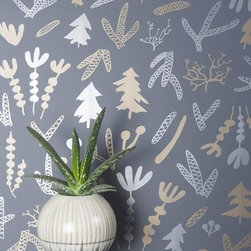 Cle Elum :: Gold and Silver on Charcoal - Wallpaper