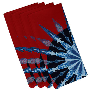 Sailor's Delight, Geometric Print Napkin, Red, Set of 4