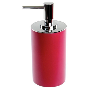 Round Free Standing Soap Dispenser, Resin, Ruby Red