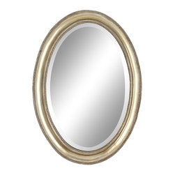 Uttermost - Kean Silver Leaf 24 1/2" x 34 1/2" Oval Wall Mirror - Bathroom Mirrors