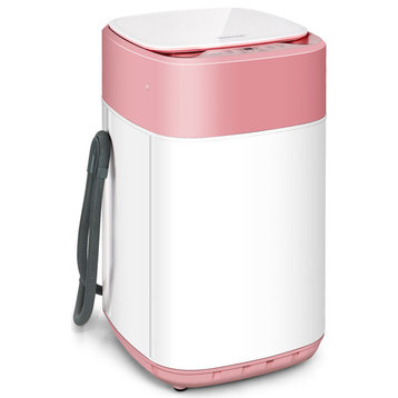 Costway 8lbs Portable Fully Automatic Washing Machine W/ Drain Pump Pink