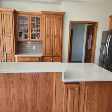 Kitchen Remodel With New Countertops and Backsplash