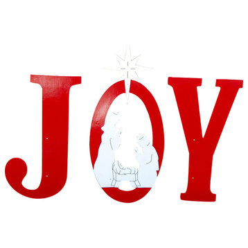 Joy Stake Sign With Nativity Scene