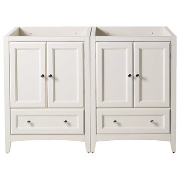 Fresca Oxford 48" Antique White Traditional Double Sink Bathroom Cabinets