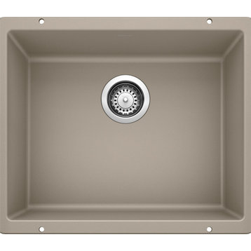 Blanco 18.1"x20.87" Granite Single Undermount Kitchen Sink, Truffle