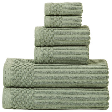 600 GSM Soho Collection  Cotton 6 Pc Towel Set - Basil
