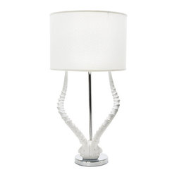 Faux Horn Lamp, White - Table Lamps
