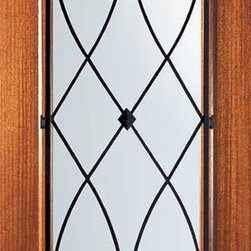 Slab Entry Single Door 80 Mahogany Charleston Full Lite Wrought Iron - Front Doors