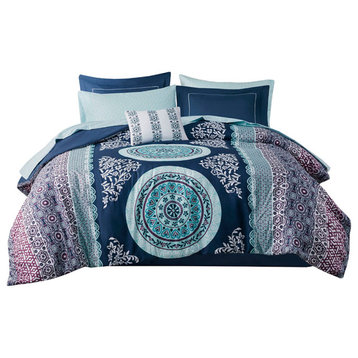Intelligent Design Twin Comforter and Sheet Set In Navy Finish ID10-1374