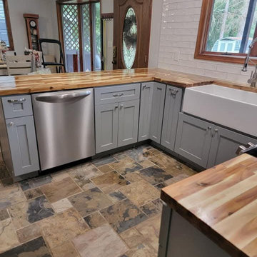 Kitchen Remodel with butcher block counter tops