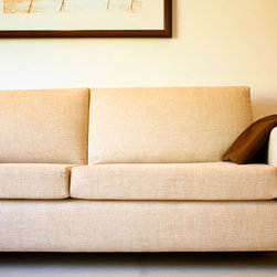 Metaphor | Contemporary Upholstered Sofa with Wood Panel Detail - Sofas