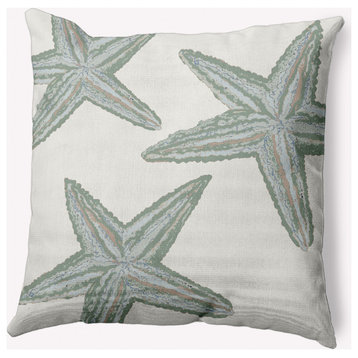 20x20" Starfish Constellation Nautical Decorative Indoor Pillow, Sage