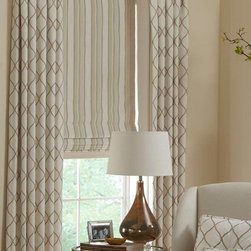 Classic Roman Shade  and Side Panels - Curtains