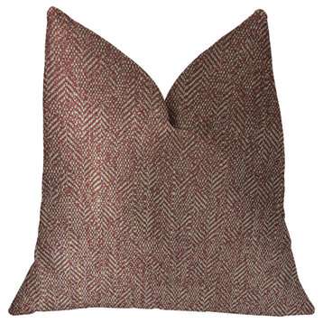 Plutus Antoinette Red and Gold Luxury Throw Pillow, Double Sided 12"x20"