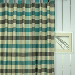 Paroo Cotton Blend Blod-scale Check Tab Top Curtains & Drapes Heading Style - Curtains