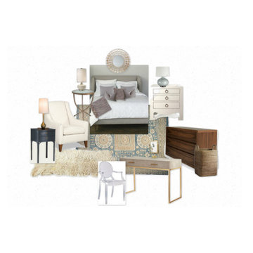 Calming Traditional Bedroom E-Design Mood Board