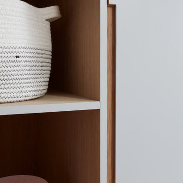 White Oak Closet Interior & Integrated Pull Detail