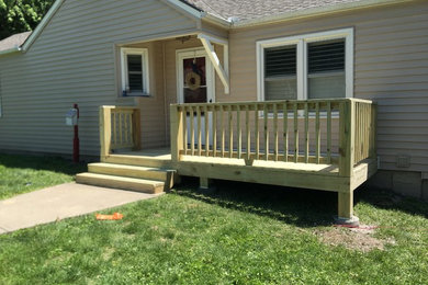 Treated Pine Front Porch, Wide Stairs, Wooden Balusters