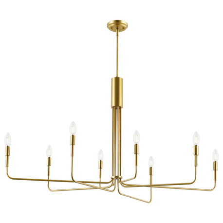 Eduardo 8-Light Chandelier, Brushed Brass