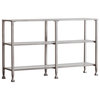 Symon Metal/Glass 3-Tier Console Table/Media Stand, Silver