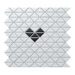 Heart Shape Pattern: Sweet Triangle Tile -  TR1-SH-MW-B - Mosaic Tile