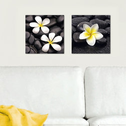 Platin Art's Deco Glass Wall Decor- Jasmine - Set of 2 - Wallpaper