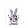What's Up Bunny?, Holiday Animal Print Kitchen Towel, Blue